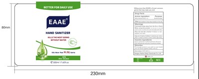 Image Description (500ml Bottle Hand Sanitizer)